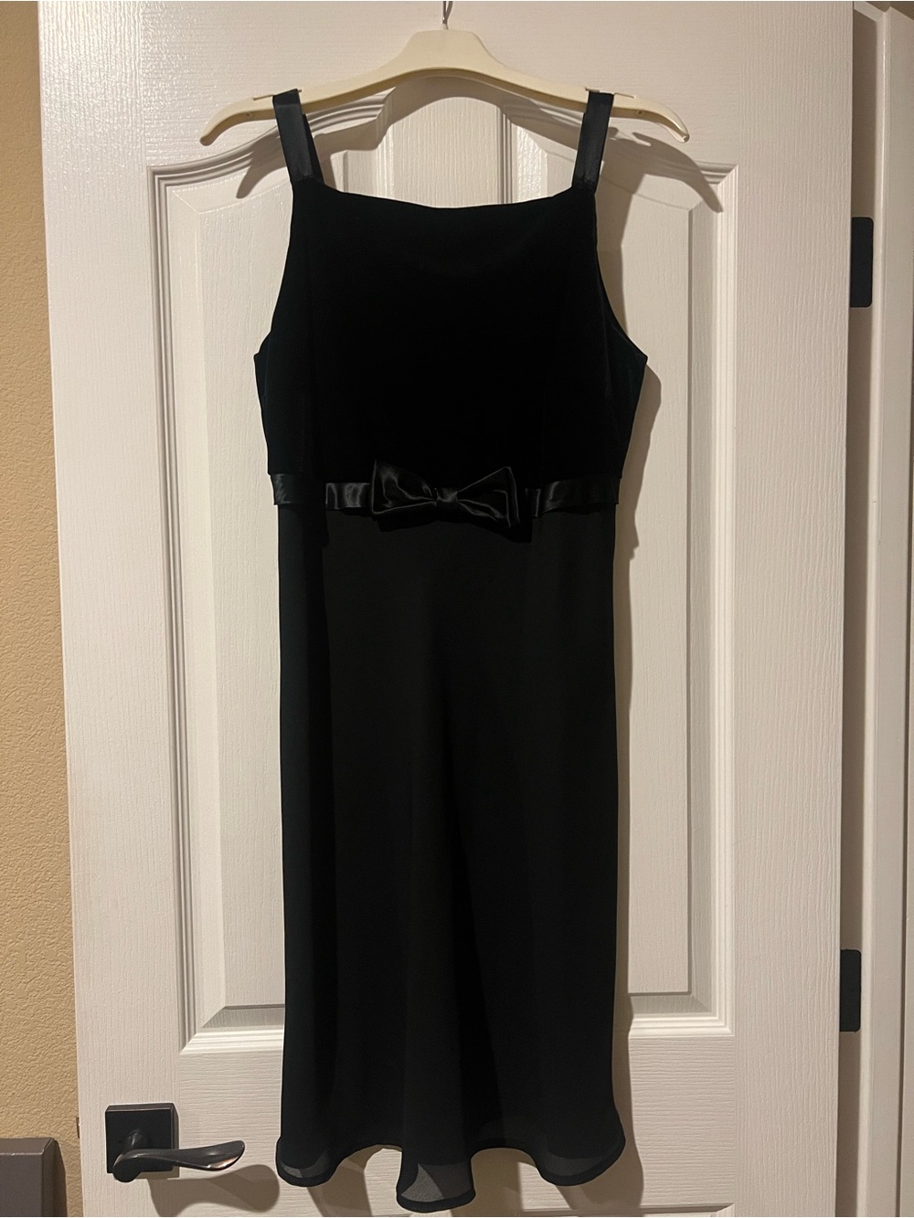 Byer Studio California Black Midi Dress with Bow Waist